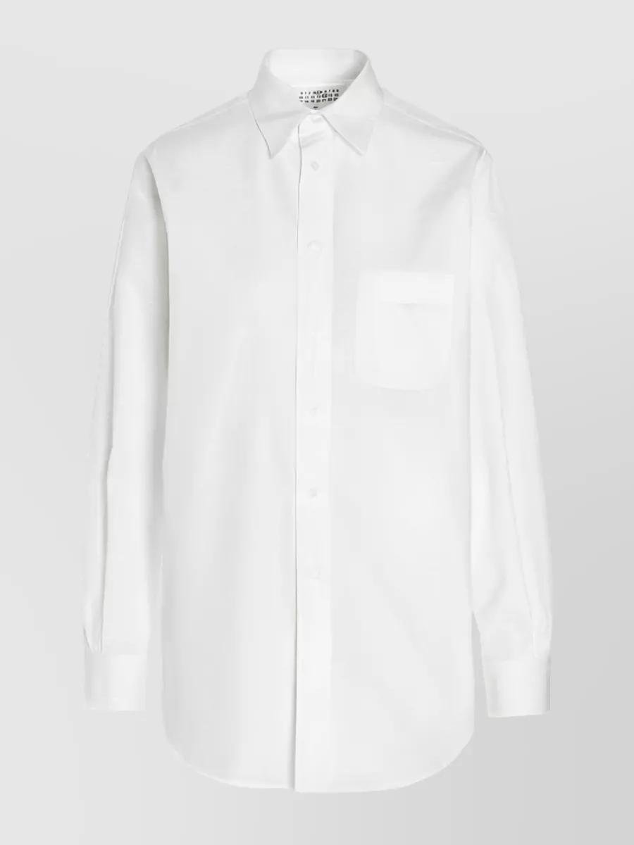 Shop Maison Margiela Crisp Cotton Poplin Button-up Shirt In White