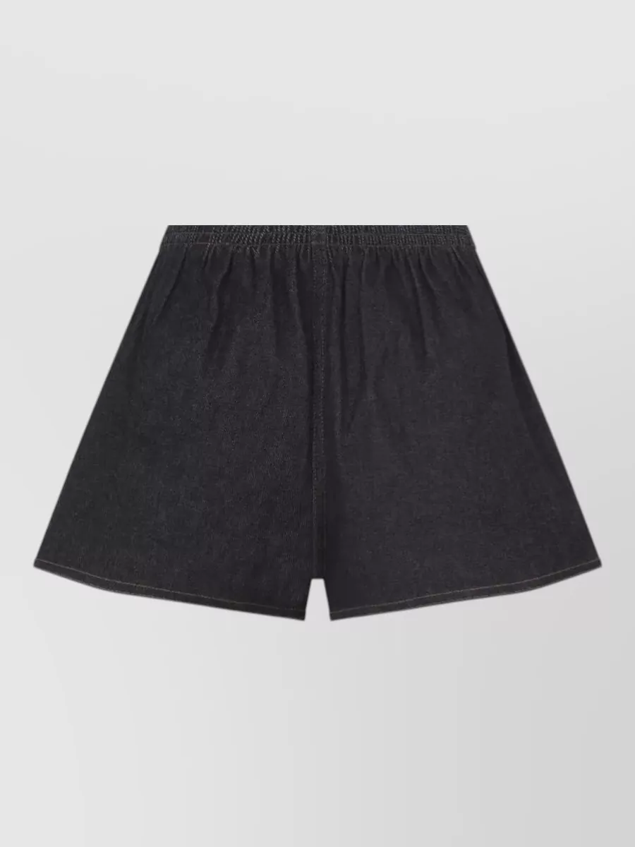 Jacquemus Pleated Denim Short Shorts