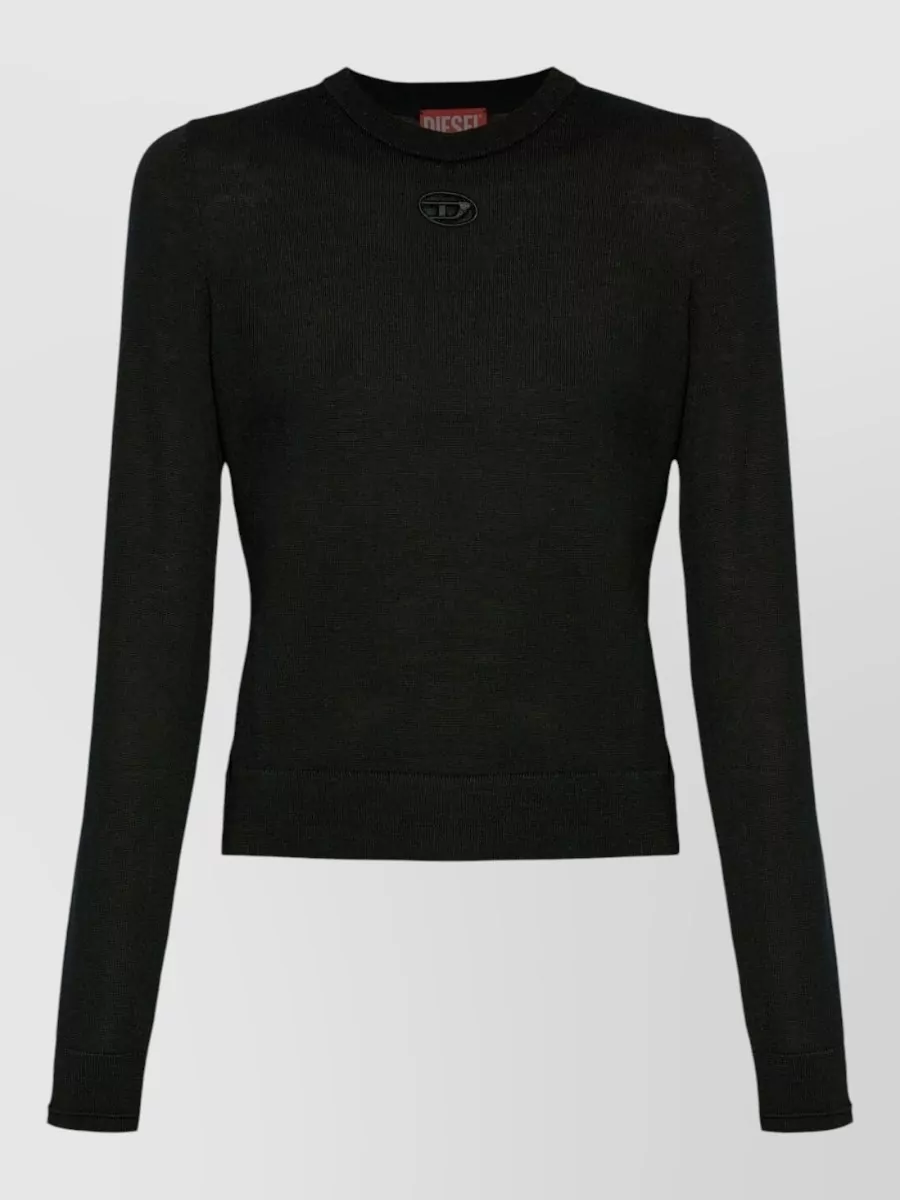 Diesel Wool regular-fit cutout crewneck knitted top