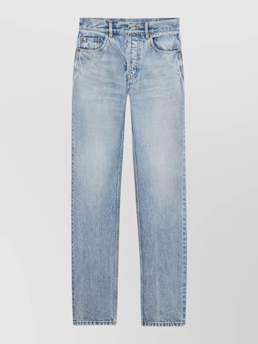 Saint Laurent denim high-rise relaxed straight-leg jeans
