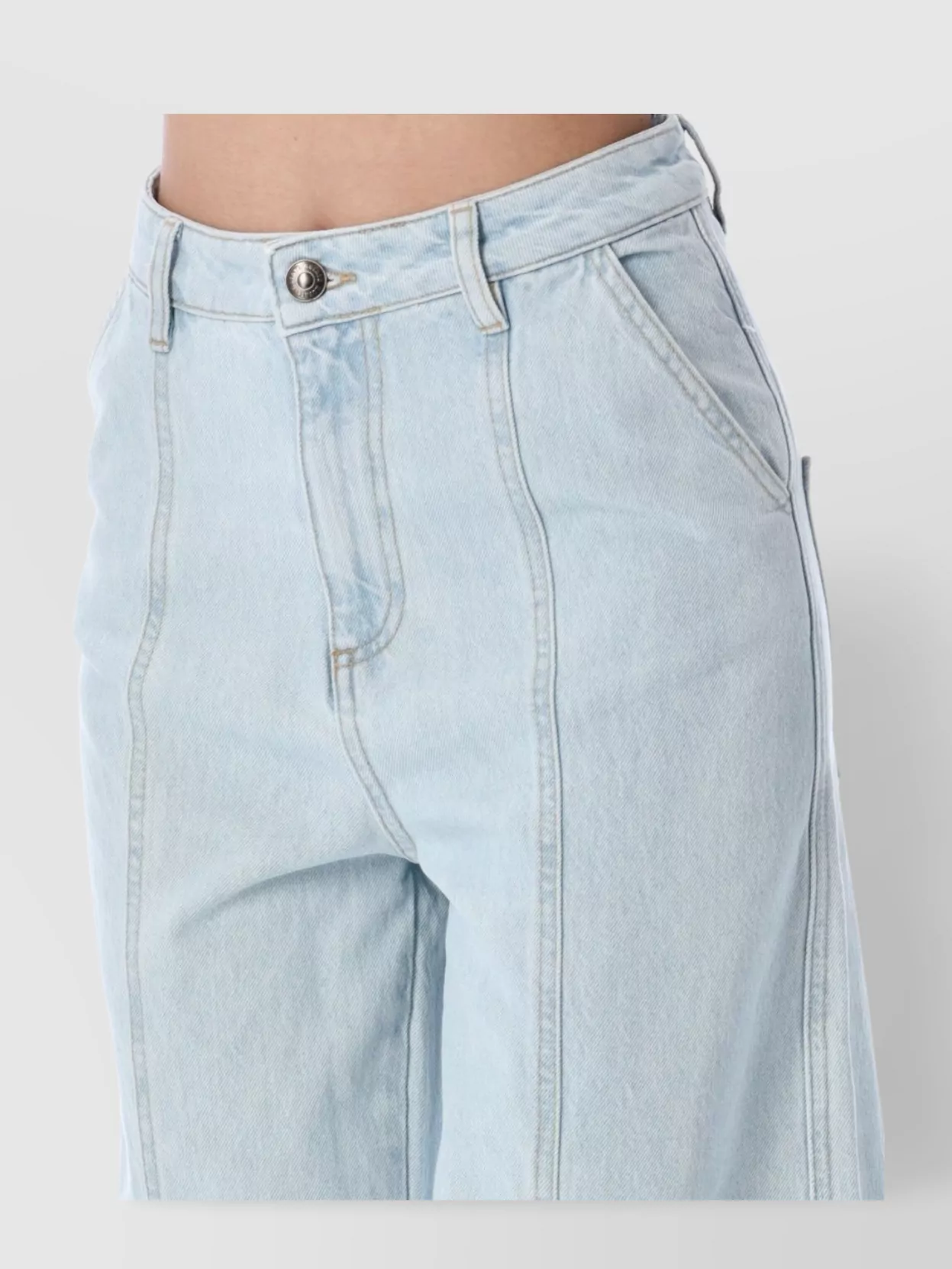 Rotate Birger Christensen Denim Stud Bandeau Top
