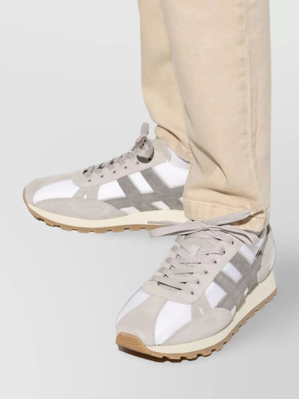 Hogan Panelled Design Rubber Sole Suede Sneakers