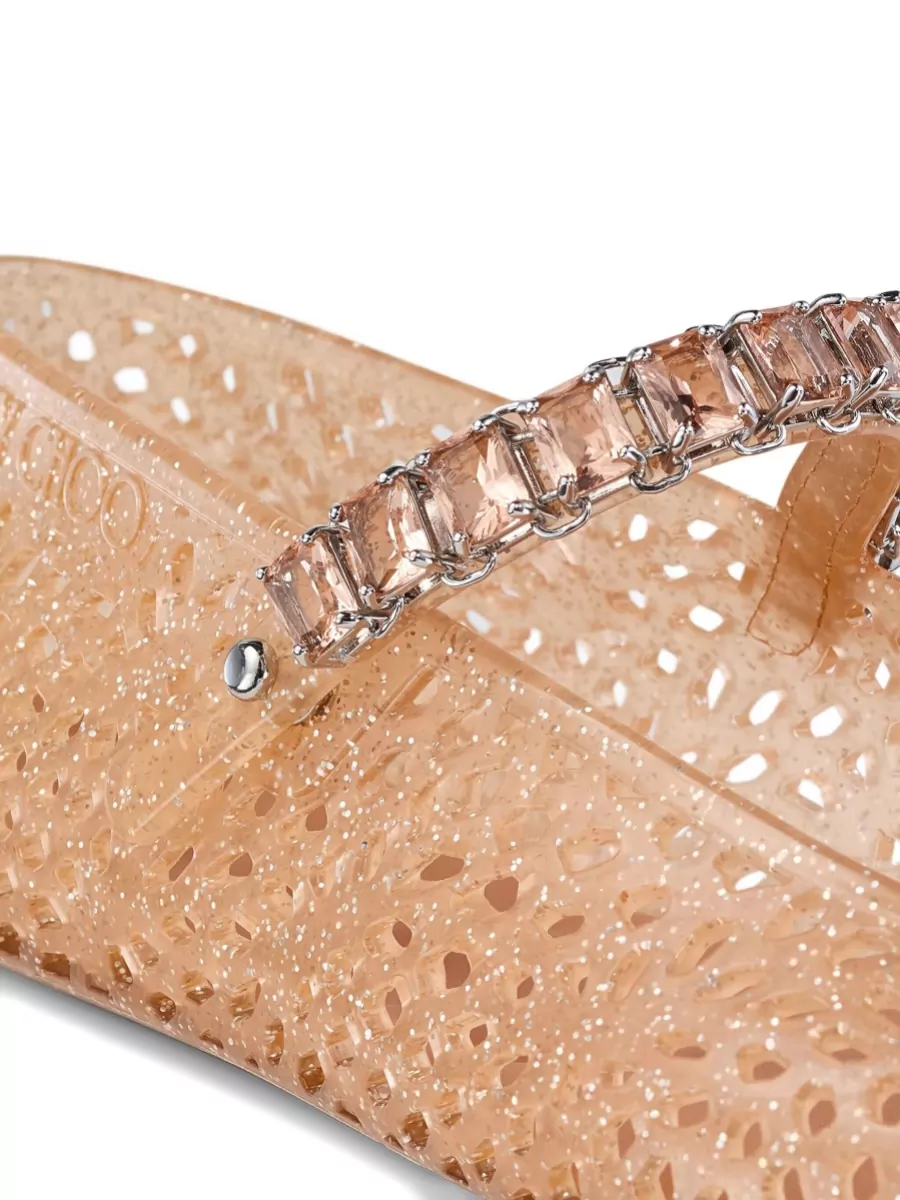 Jimmy Choo Crystal-Embellished Jelly Ballerina Flats