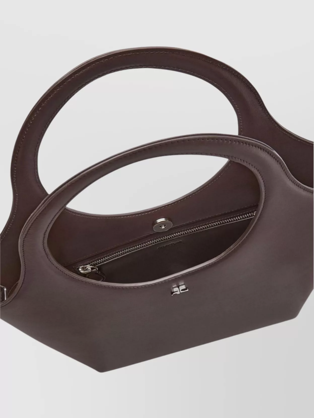 Courrèges Medium Leather Tote Bag With Adjustable Strap