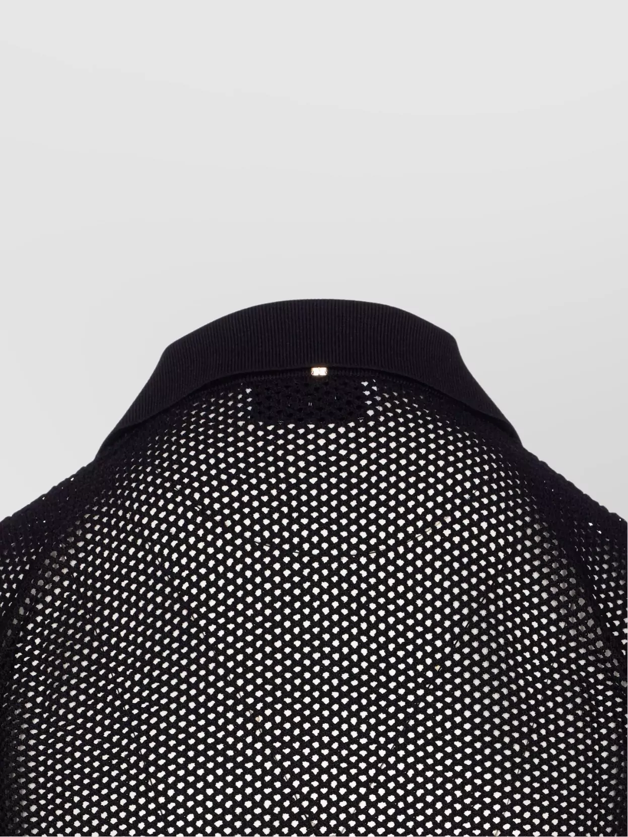 Sportmax Mesh Ribbed Collar Short Sleeve Top
