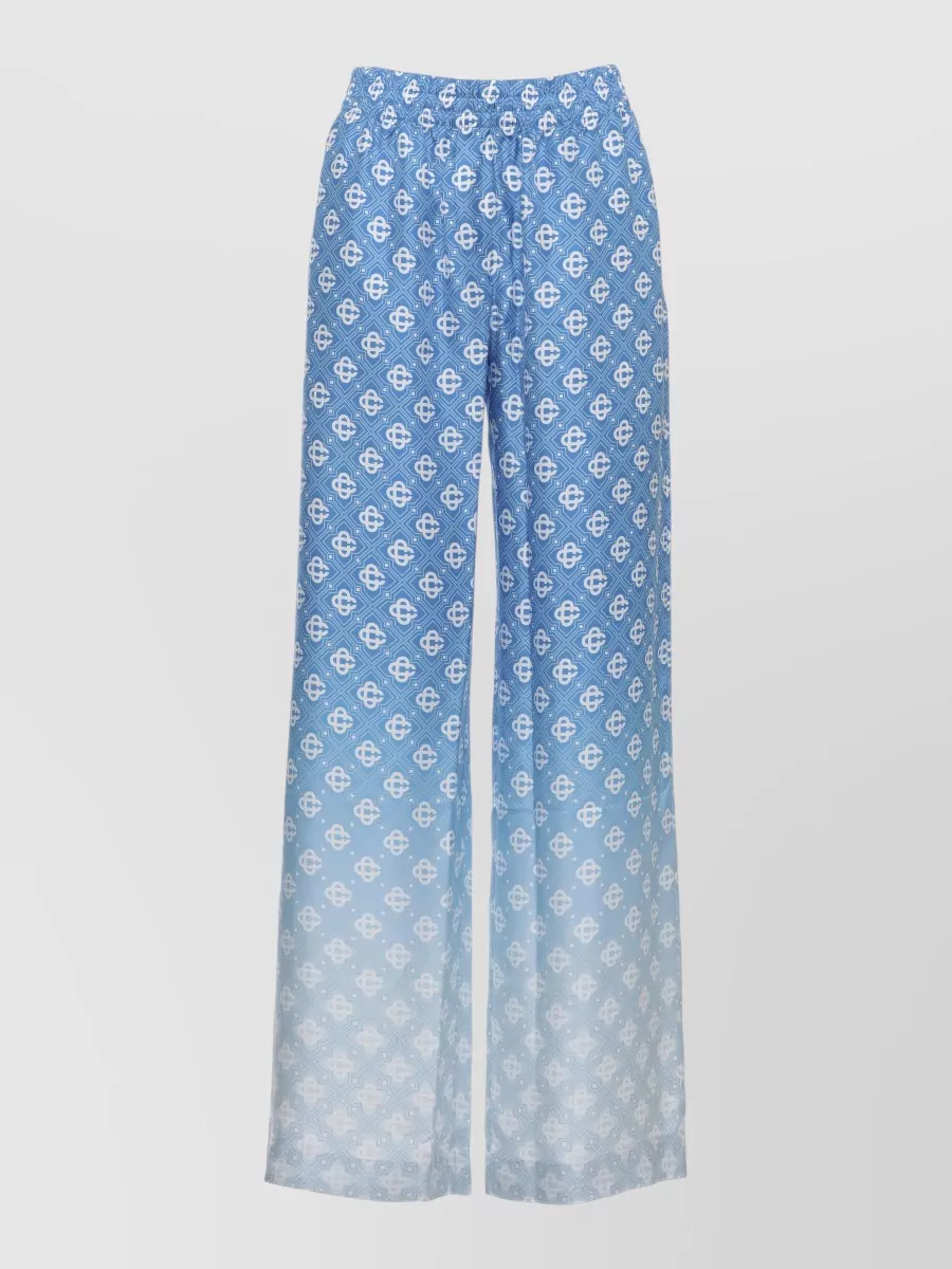 Casablanca Silk Printed Straight-Leg Trousers