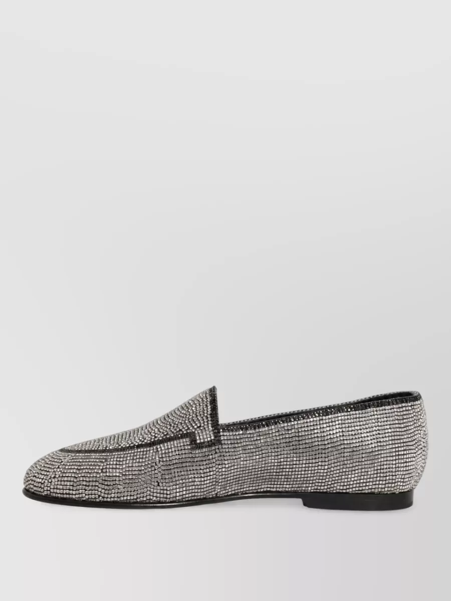 Dolce&Gabbana Crystal-Embellished Leather Slippers