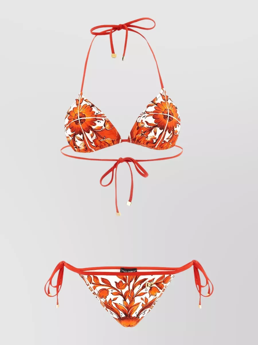 Dolce&Gabbana Maiolica print bikini set