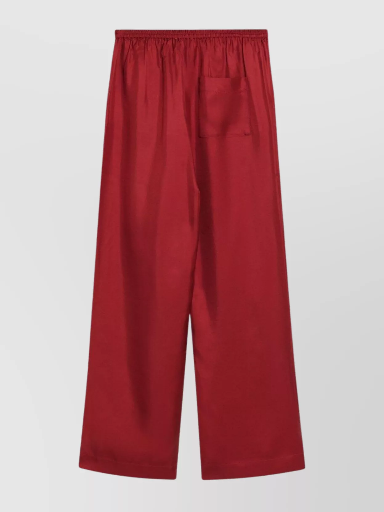 Loulou Studio Silk Trousers Wide Elastic Waistband In Red
