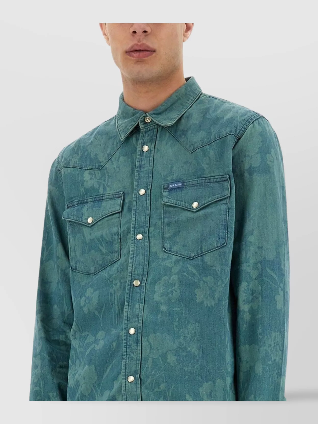 Paul Smith Floral Western Shirt With Long Sleeves And Pockets