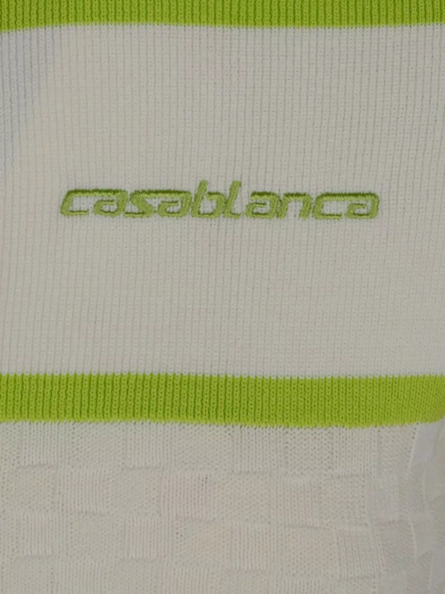 Casablanca Striped Short-Sleeve Polo Shirt