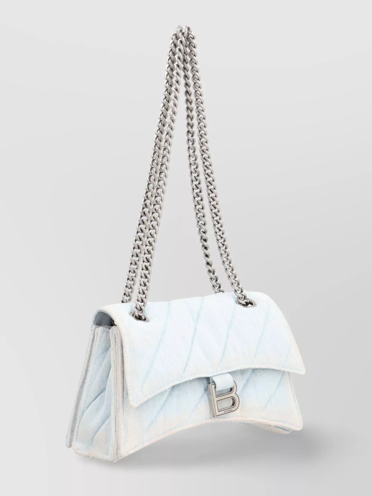 Balenciaga Quilted Fabric Shoulder Bag With Sliding Chain