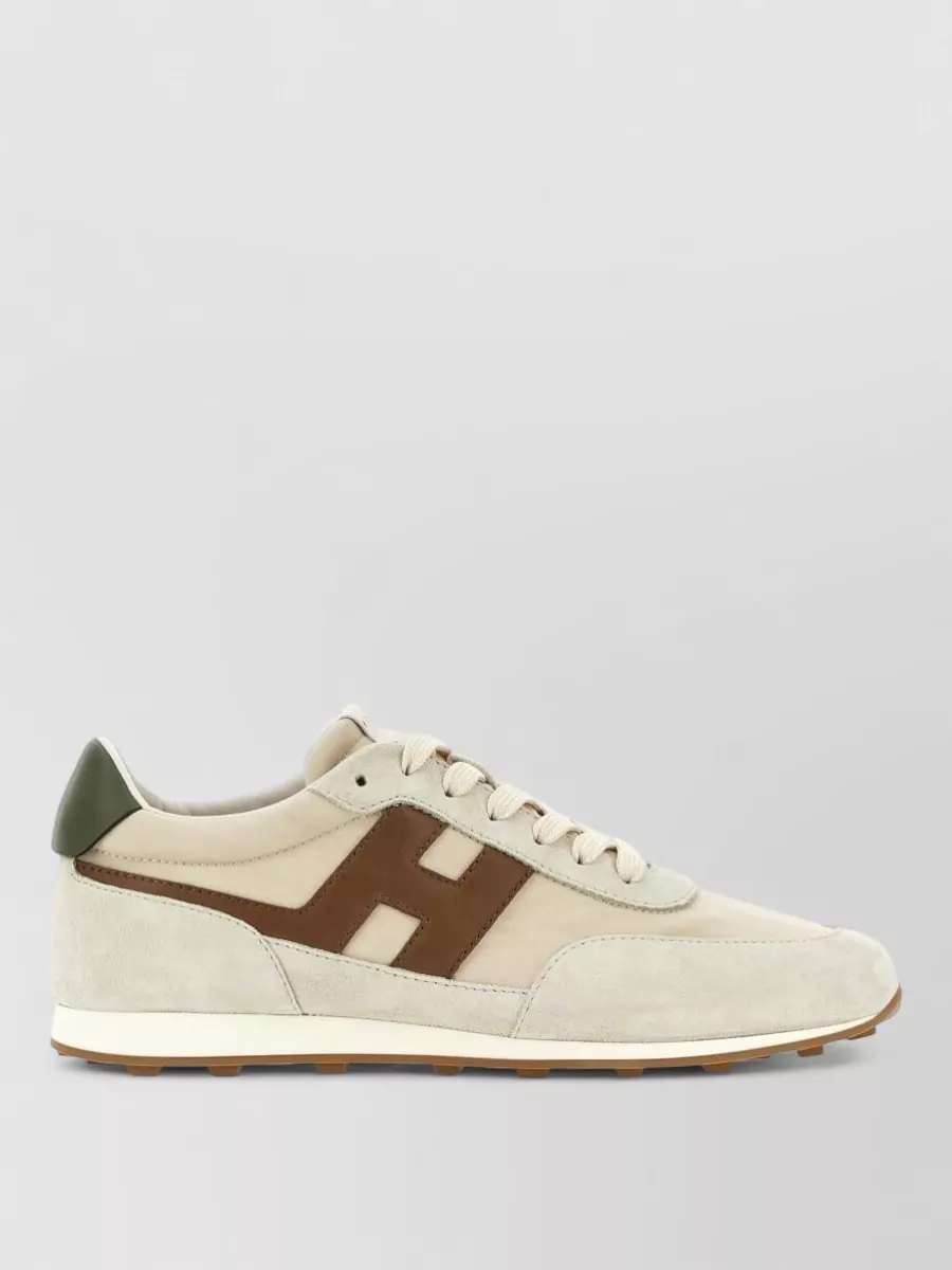 Hogan Low Top Sneakers Silk Nylon Suede