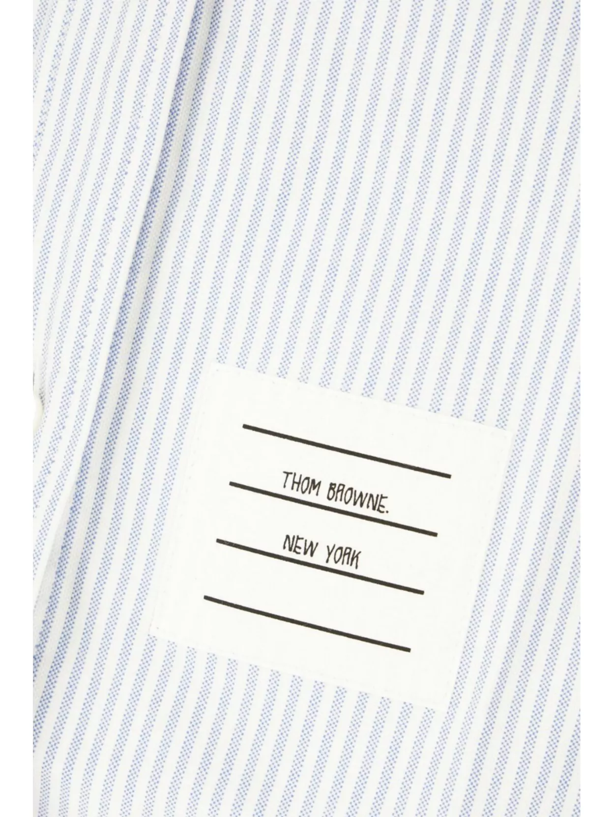 Thom Browne Cotton Shirt With Embroidered Stripes And Pocket In White