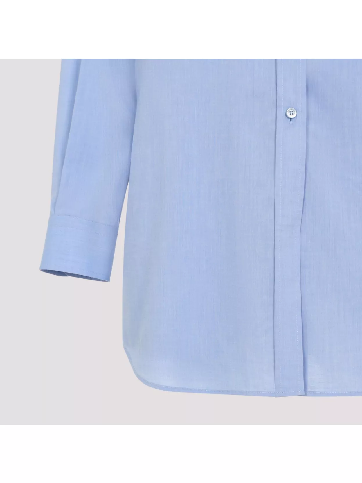 Moschino Cotton Shirt With Chest Pocket And Elastic Waistband In Blue