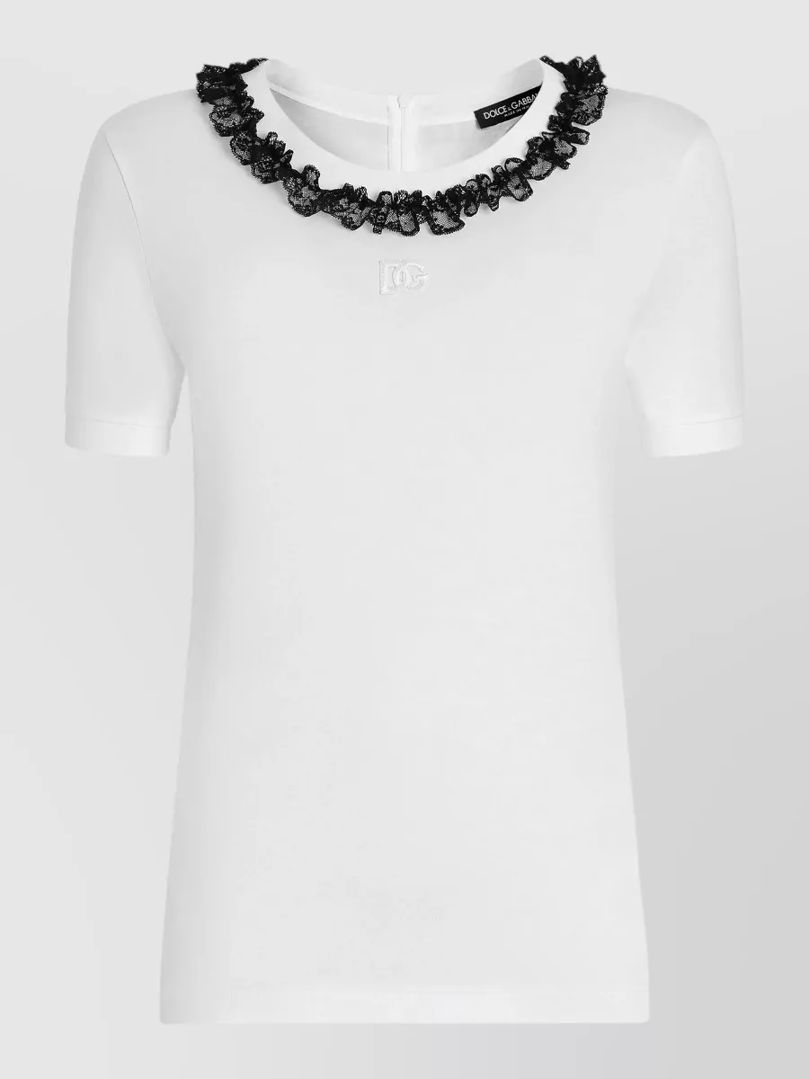 Dolce&Gabbana lace trim short sleeve t-shirt