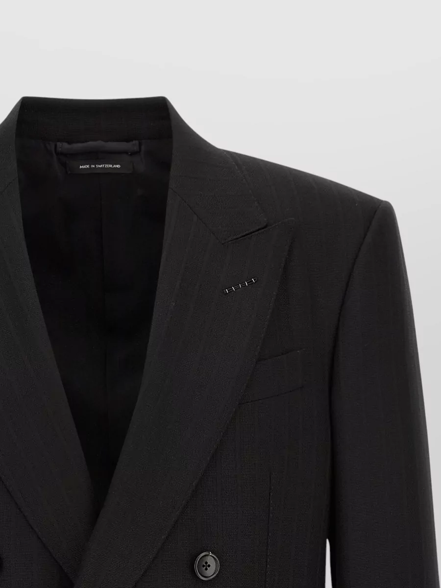 Tom Ford Satin Blazer Double Breasted Peak Lapels