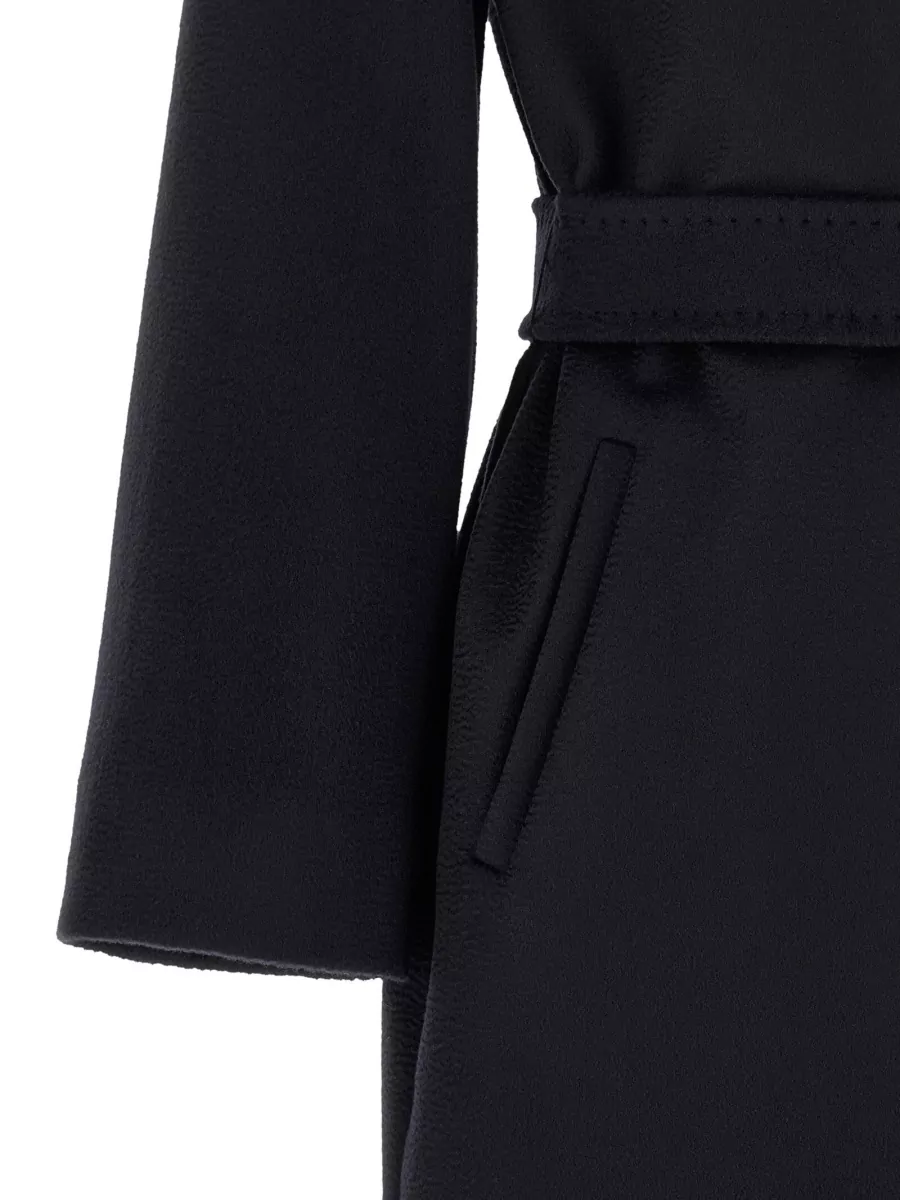 S Max Mara Wool Hooded Belted Coat