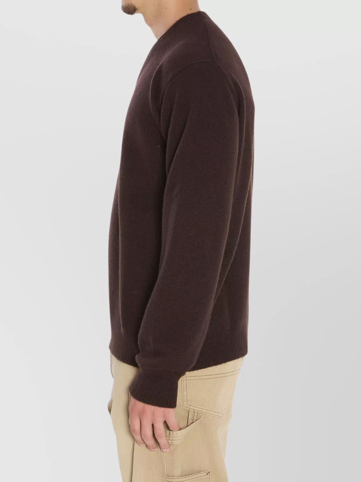 Maison Margiela V-Neck Cashmere Sweater Ribbed Hem