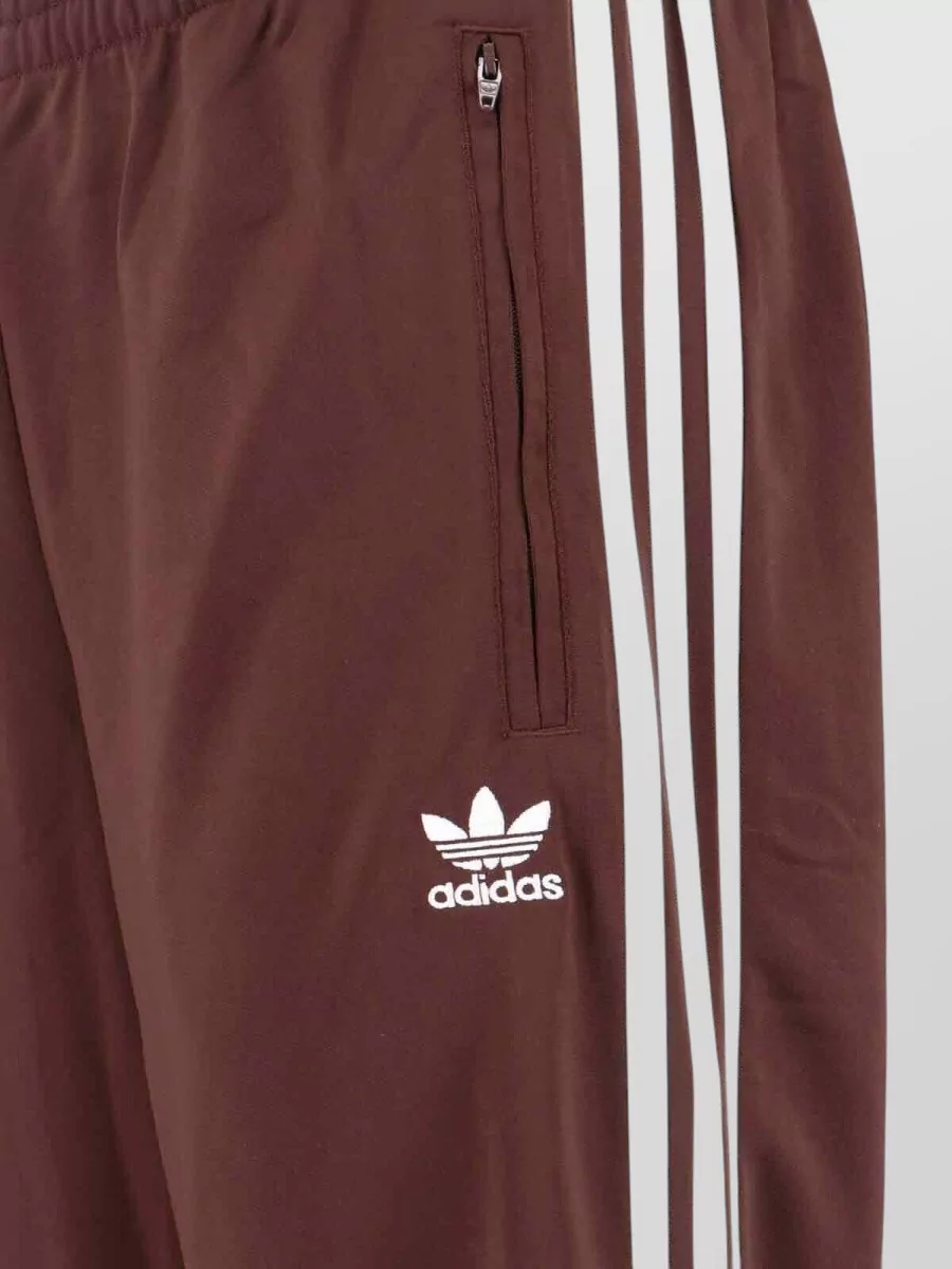 Adidas Straight Trousers Elastic Waistband Side Stripes