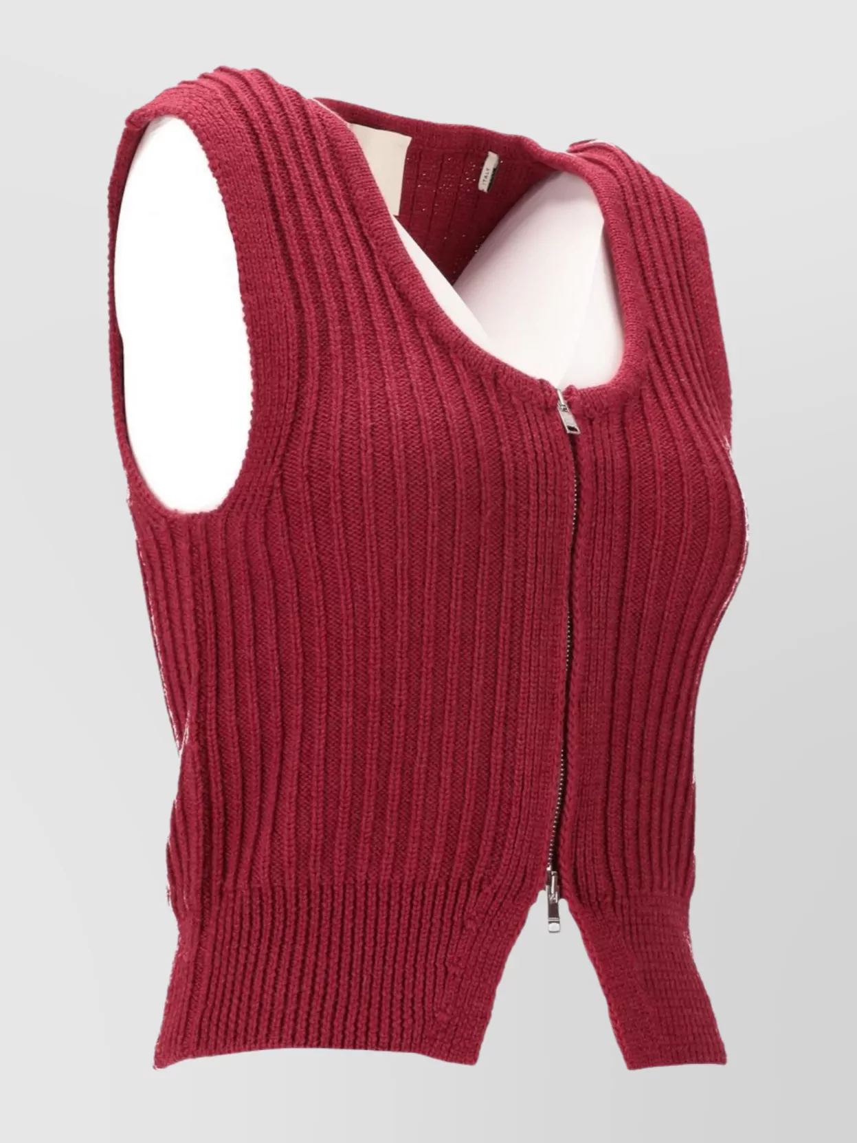 Isabel Marant Sleeveless Knit Jacket Scoop Neck In Red