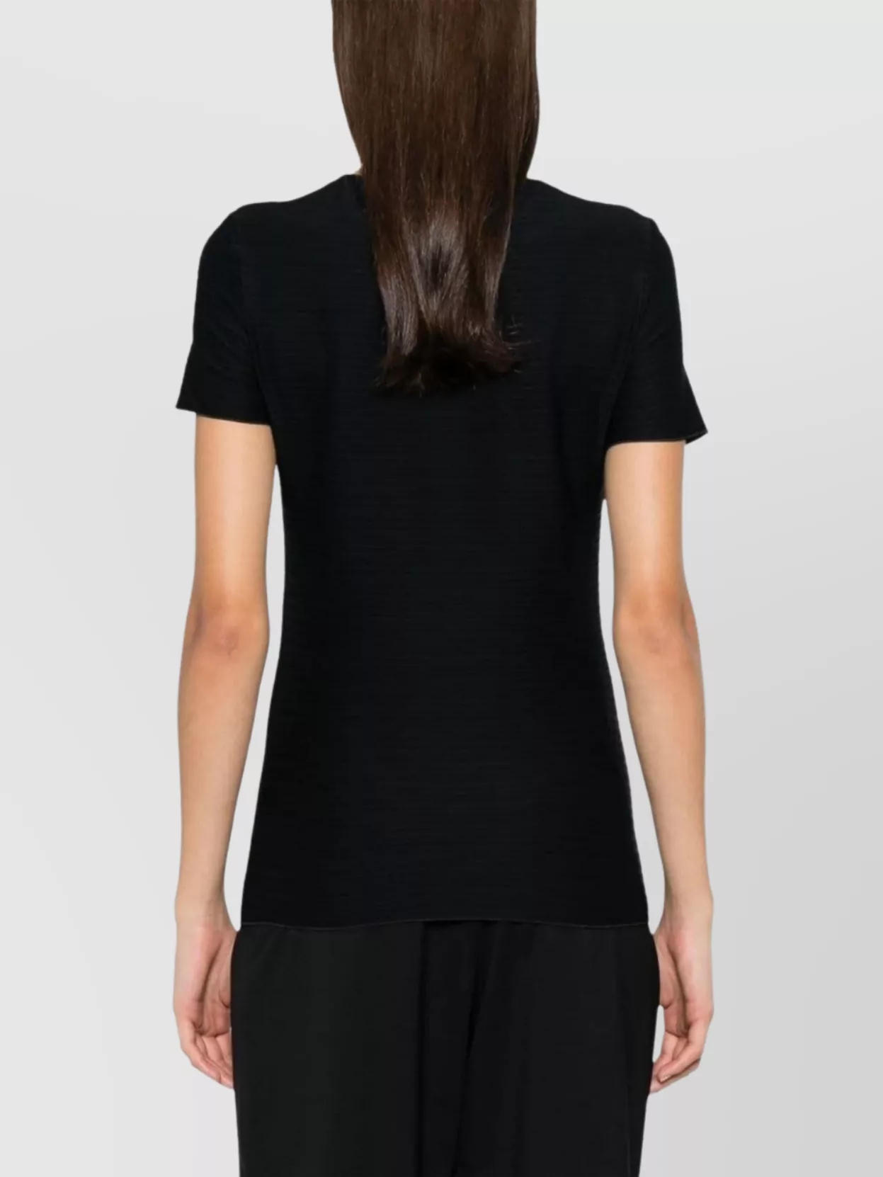 Emporio Armani Striped Crew Neck T-Shirt With Ribbed Texture