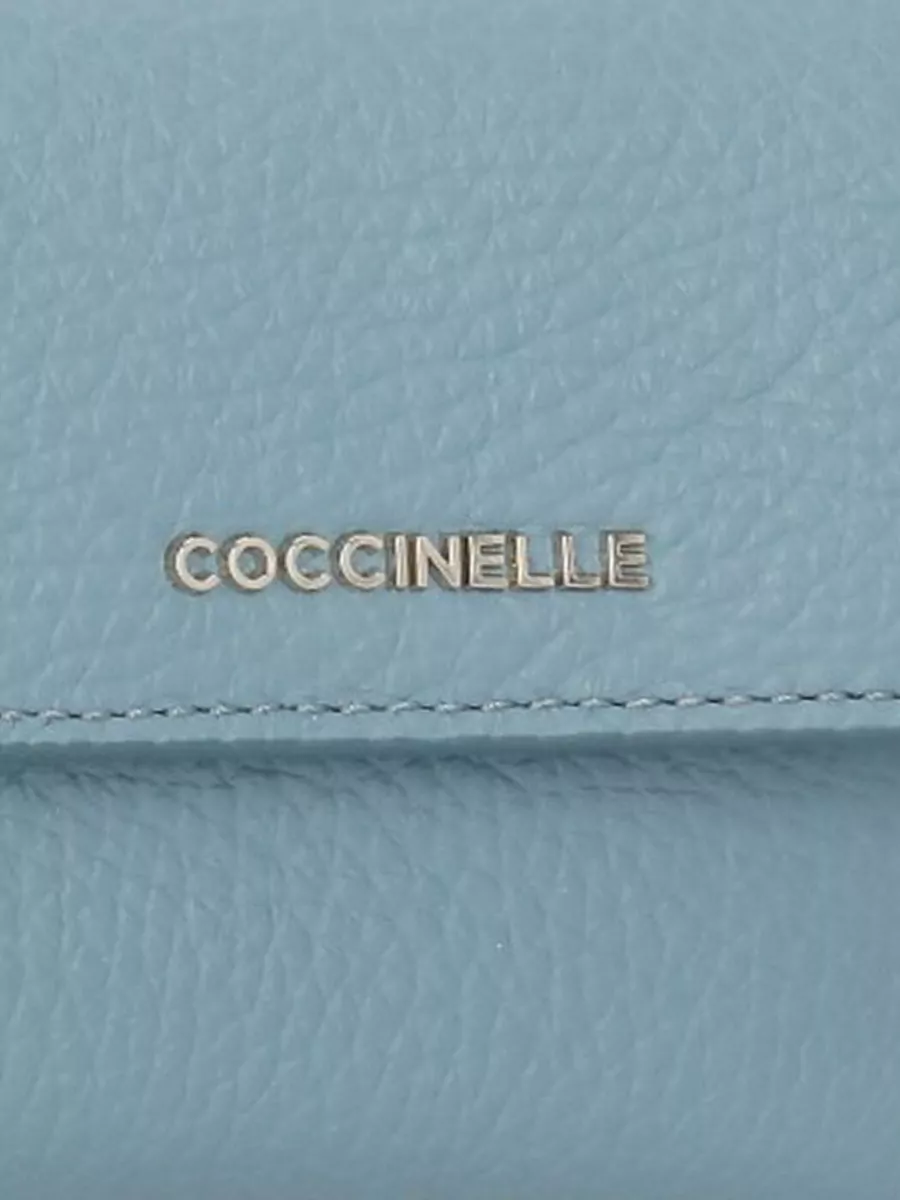 Coccinelle Foldable Leather Wallet Rear Zip Pocket
