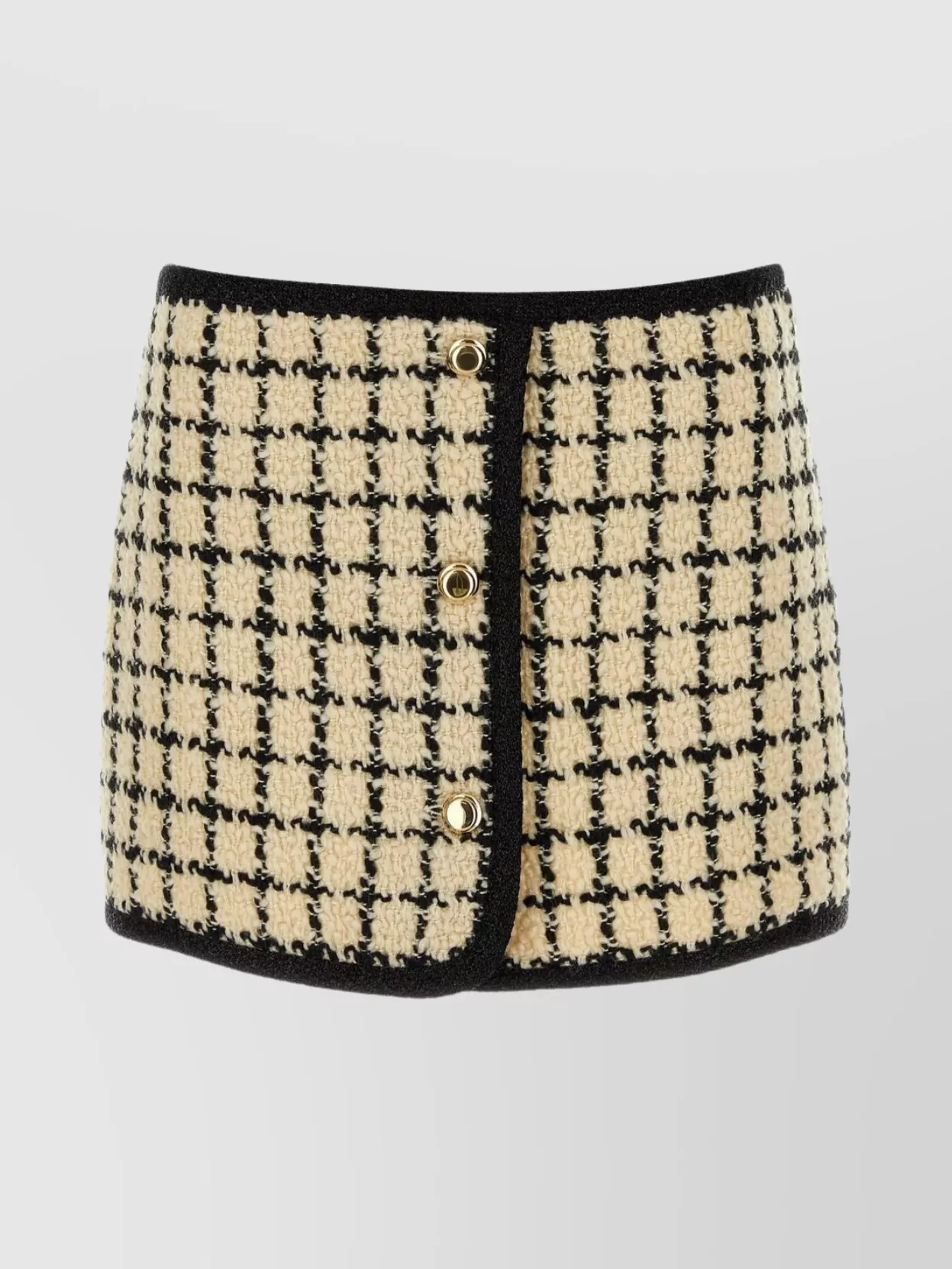 Shop Miu Miu Embroidered High-waisted Wool Blend Skirt In Beige