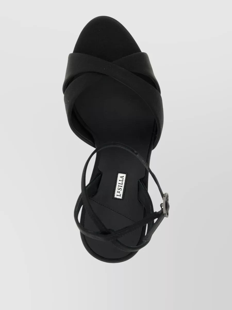 Le Silla Silk Satin Platform Sandals