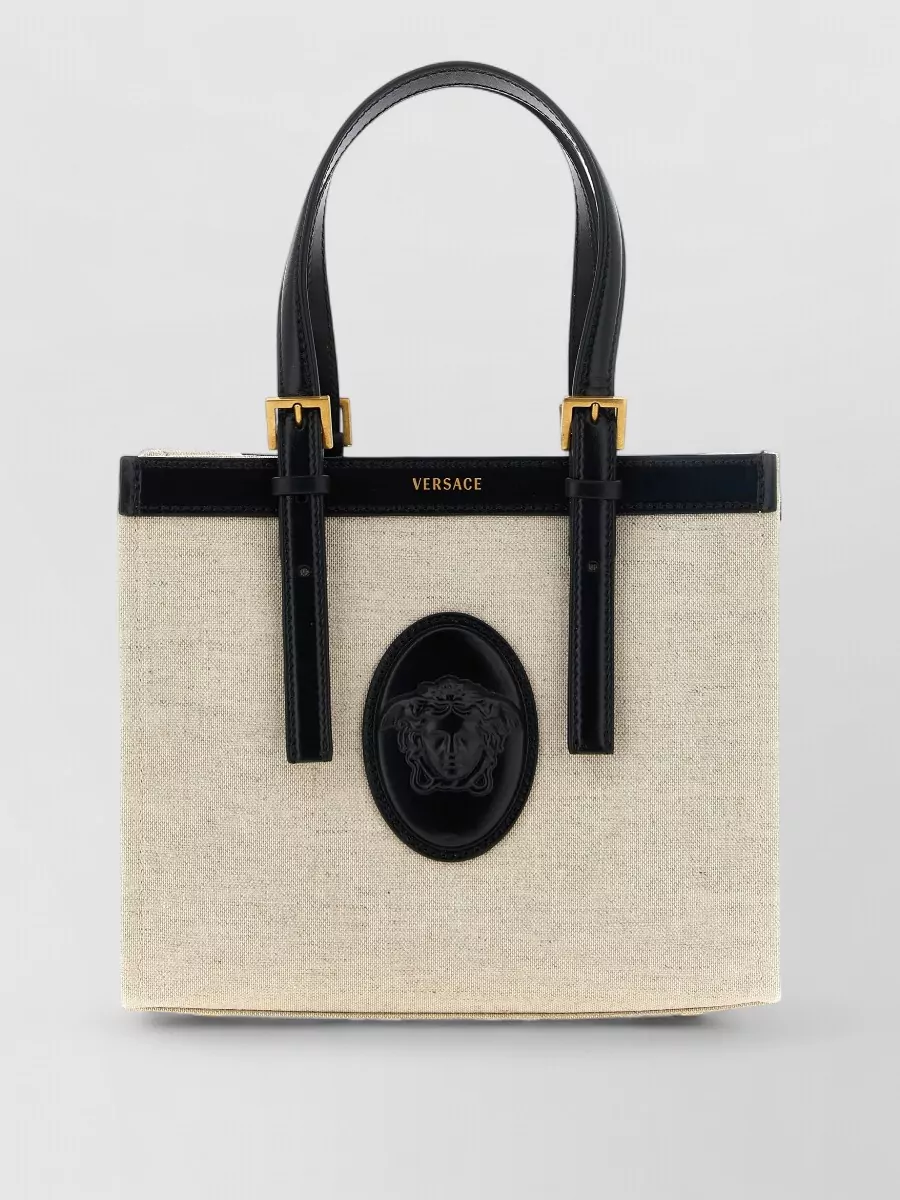 Versace mini linen canvas shoulder bag