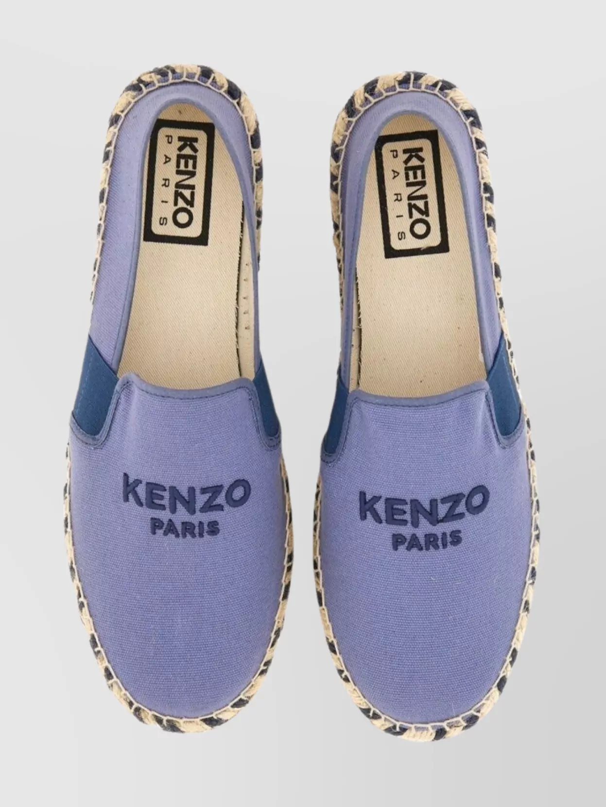 Kenzo Logo Round Toe Braided Sole Espadrilles