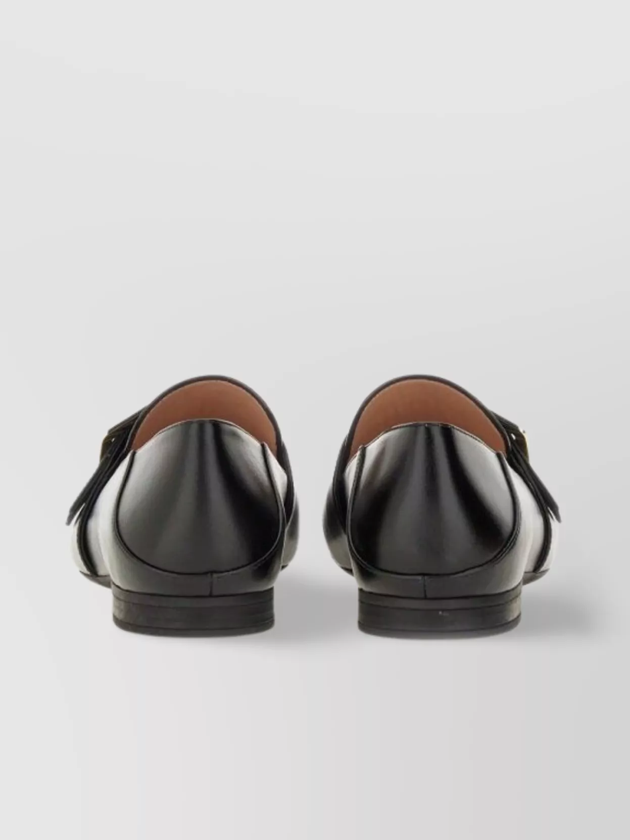 Bally Buckle Leather Loafers Round Toe