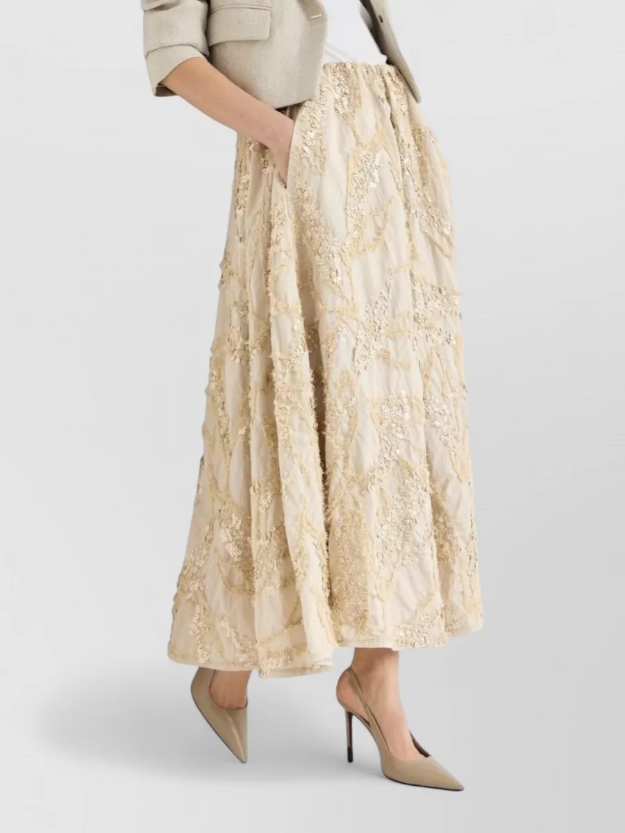 Brunello Cucinelli Embroidered Maxi Skirt