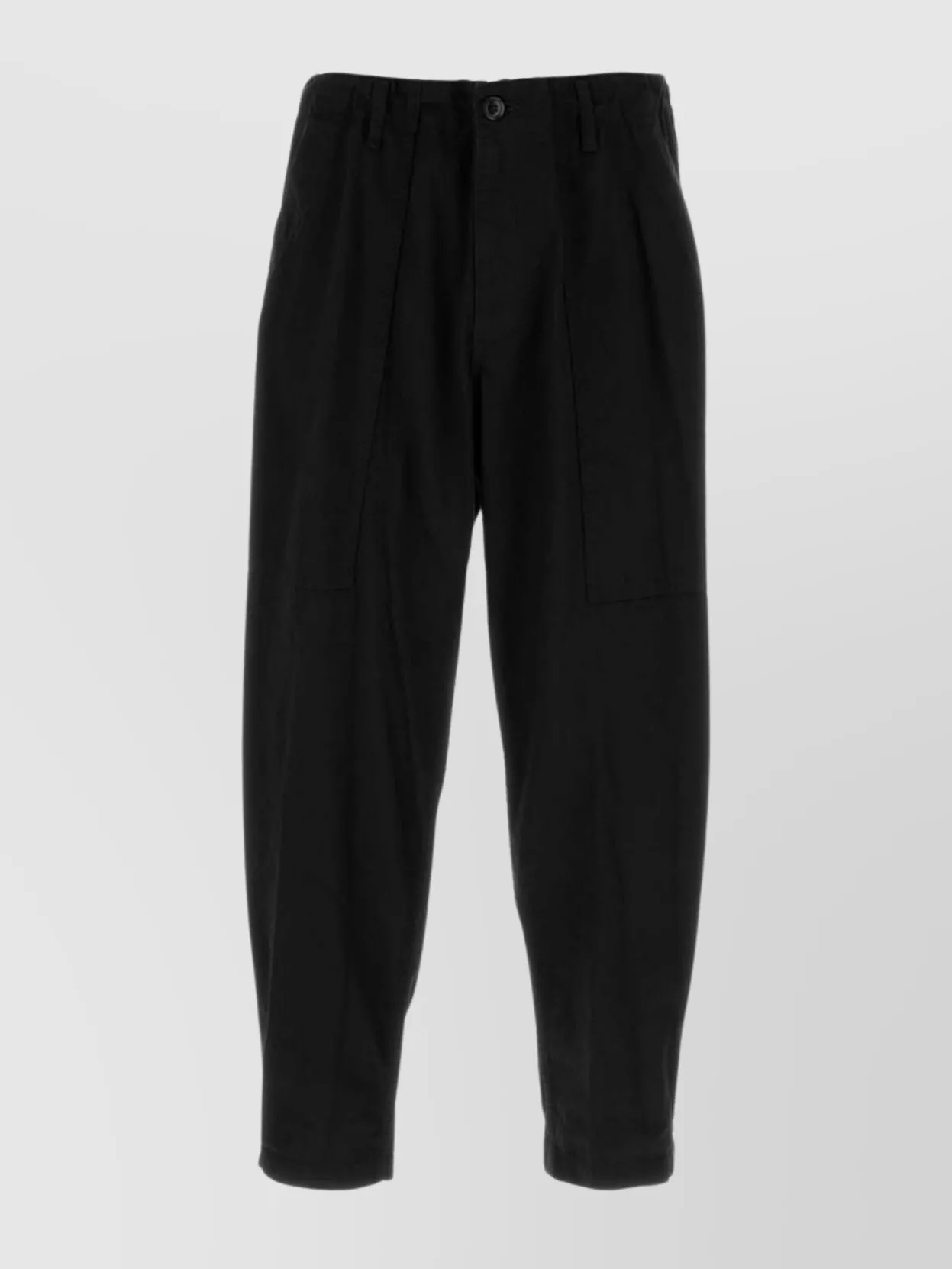 Yohji Yamamoto Straight Leg Denim Trousers With Pockets And Loops In Black
