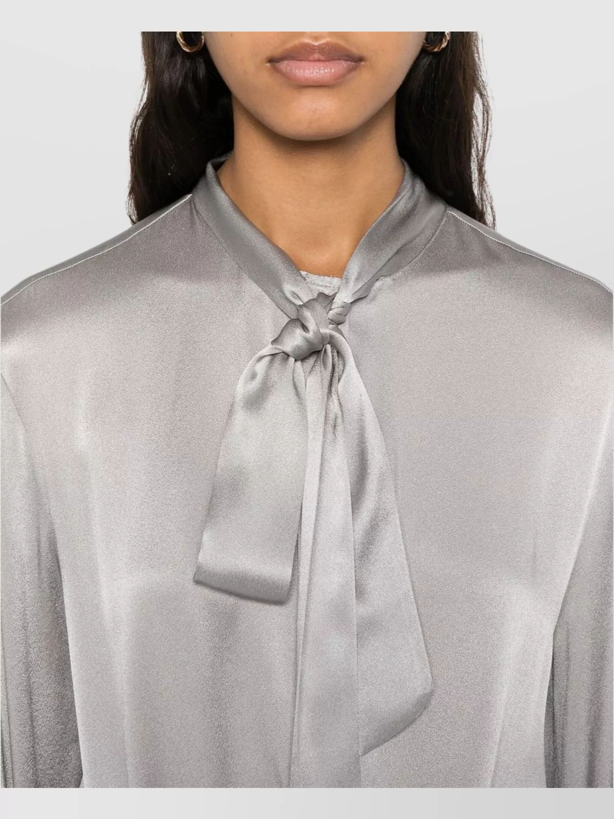 Semicouture Rossana Dress With Long Sleeves And Tie Neck