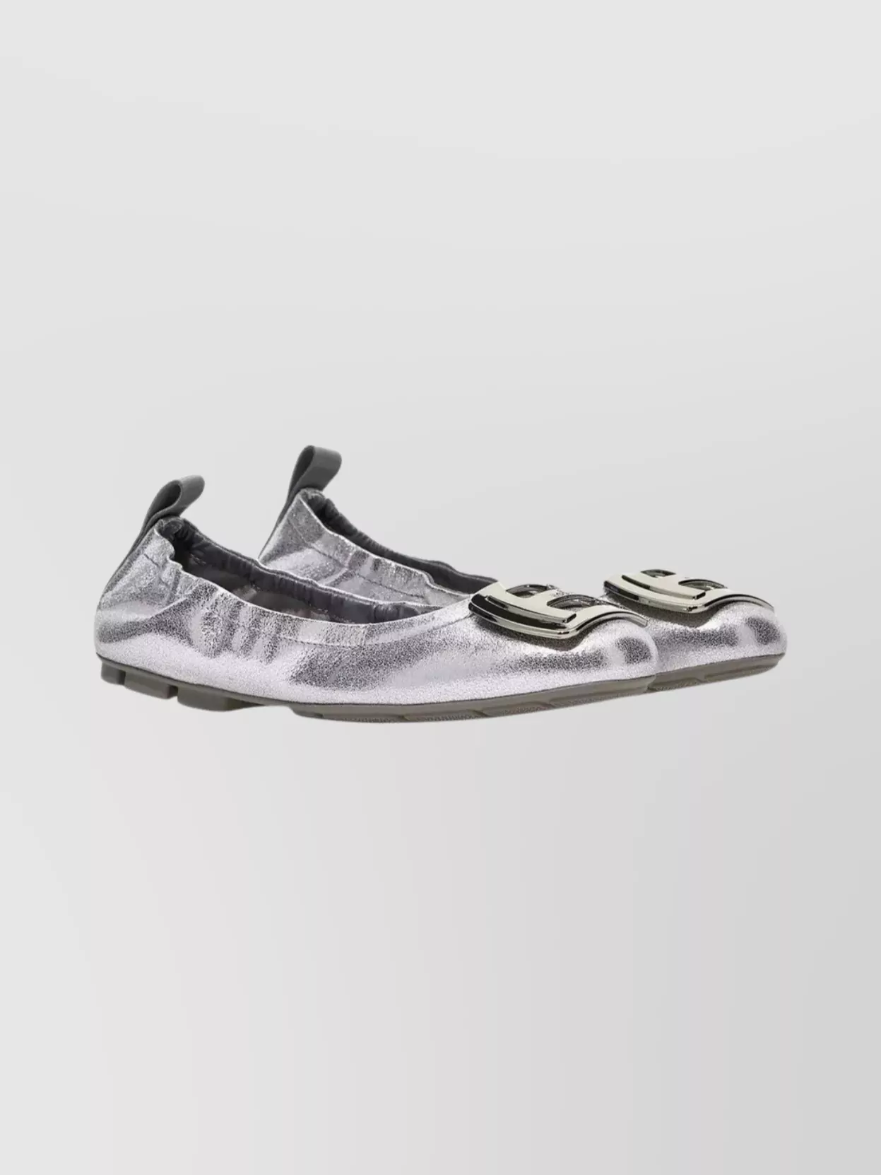 Hogan Stylish Loafers With Buckle And Elastic Trim In Silver
