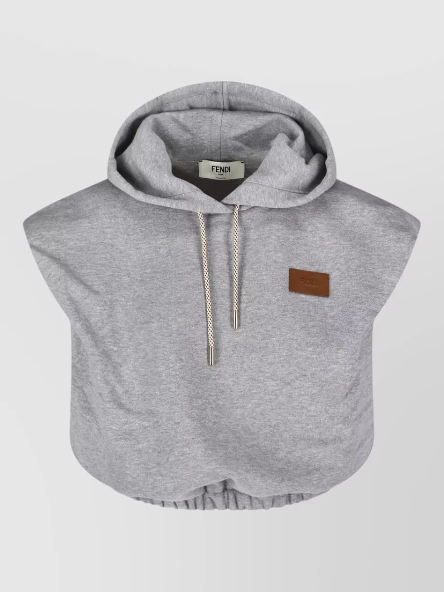 Fendi cotton sleeveless cropped hoodie