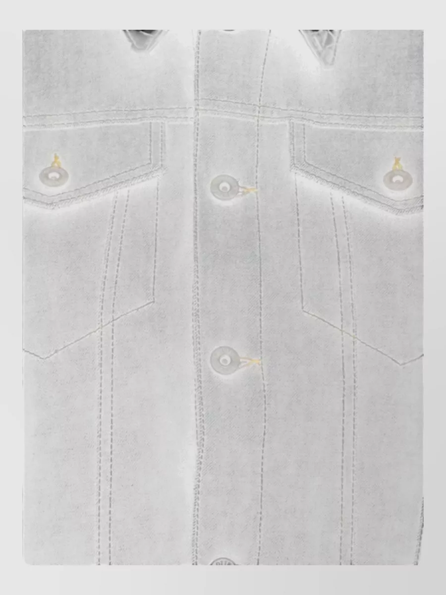 Bottega Veneta Denim Jacket With Leather Collar