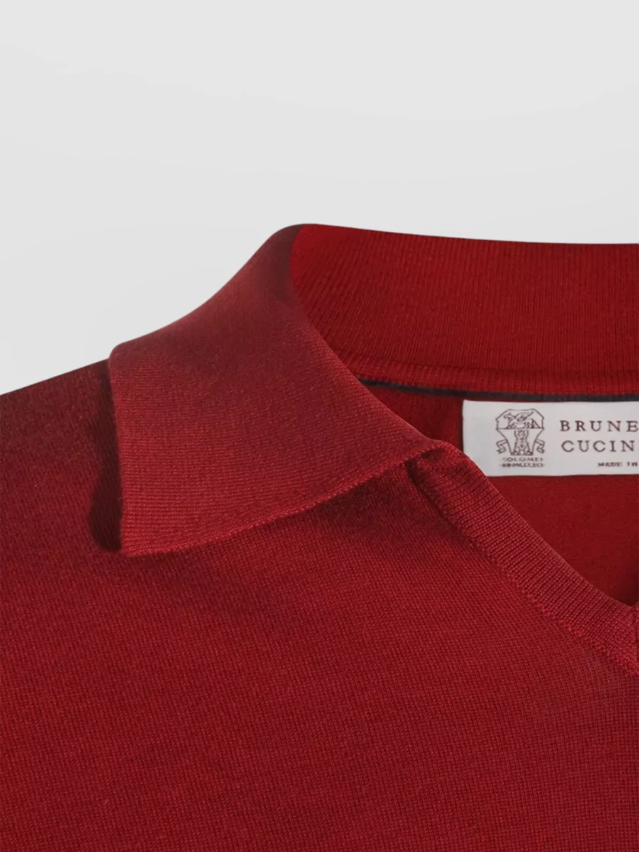 Brunello Cucinelli Polo Shirt Short Sleeves Ribbed Cuffs Hem
