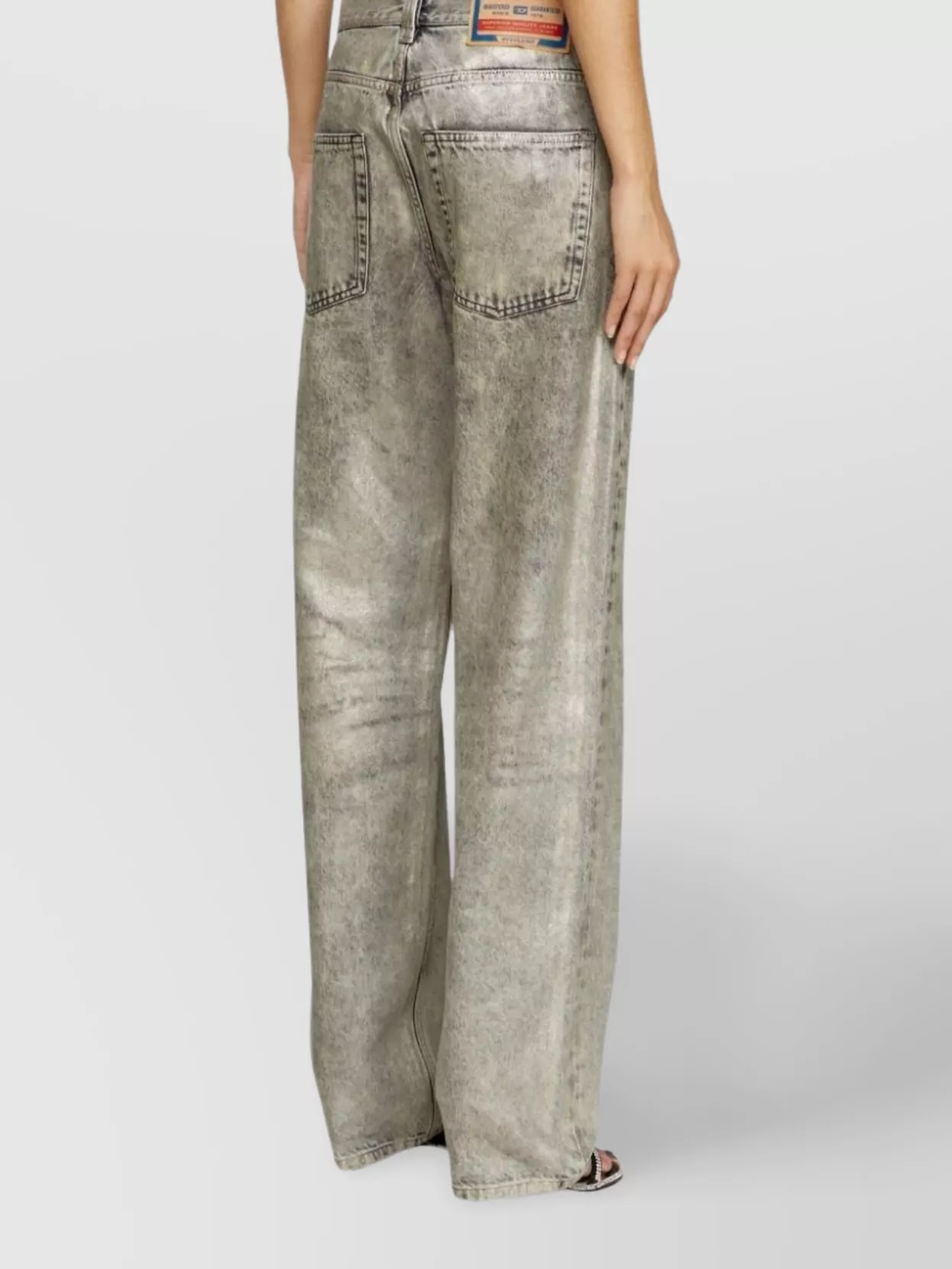 Diesel Whiskering Effect Wide Leg Trousers