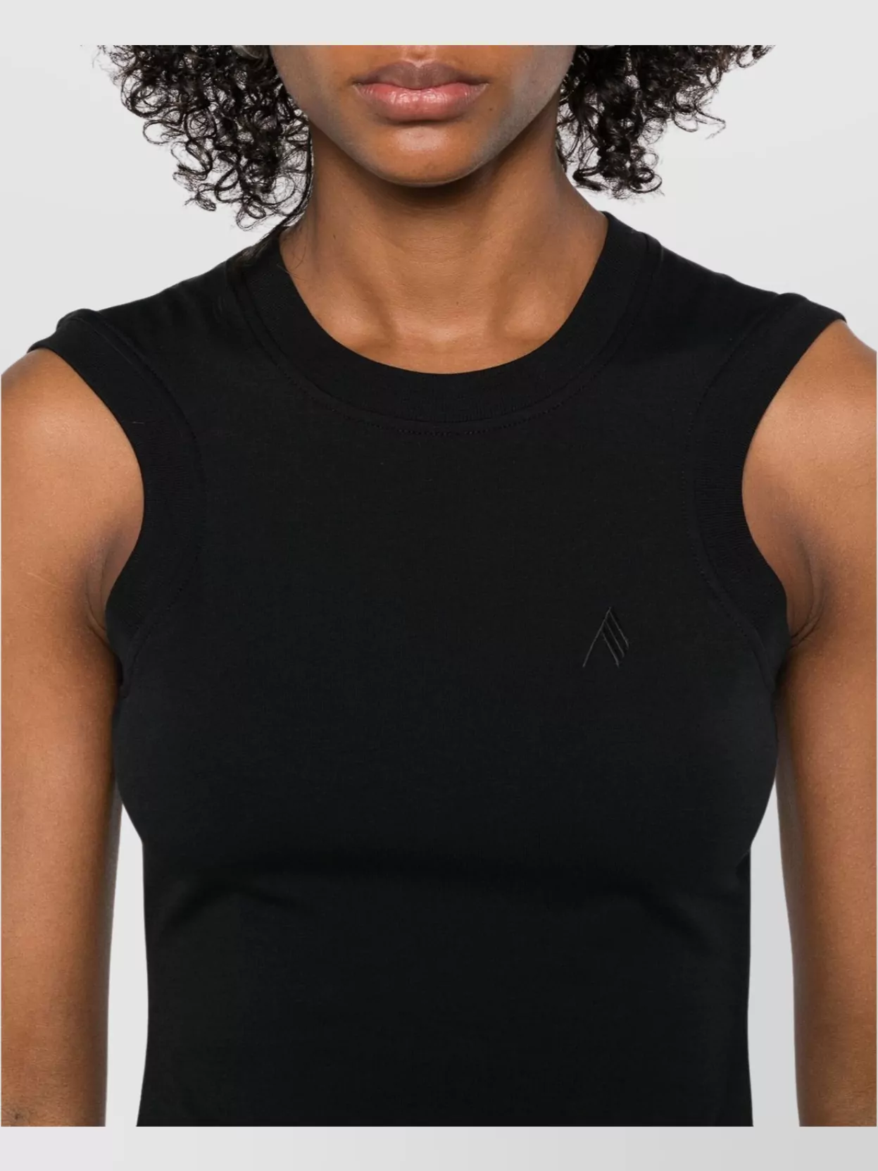 The Attico Crew Neck Tank Top With Curved Hem