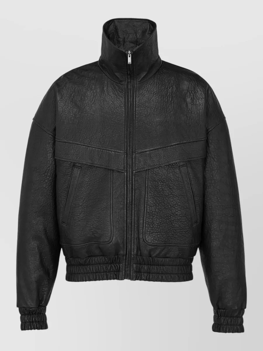 Saint Laurent Lamb Leather Stand Collar Jacket