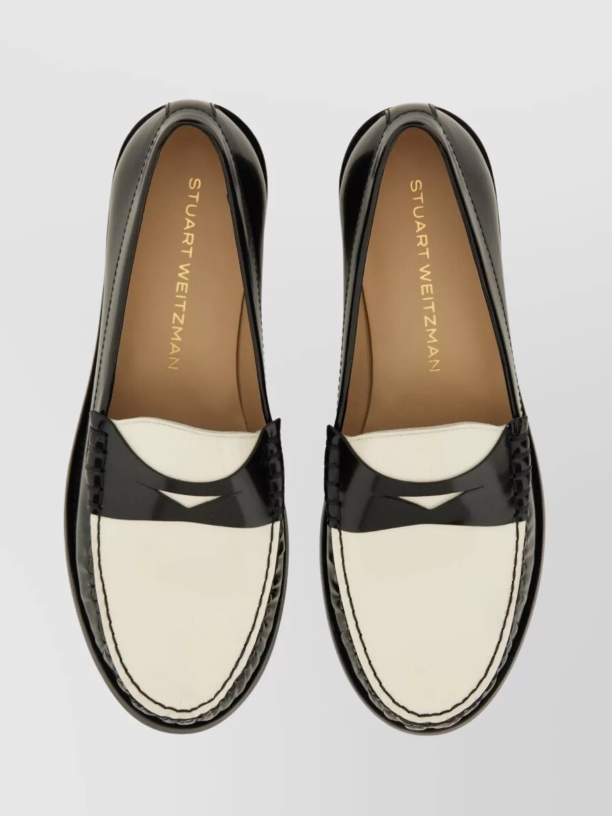 Stuart Weitzman Lottie Penny Strap Round Toe Loafers