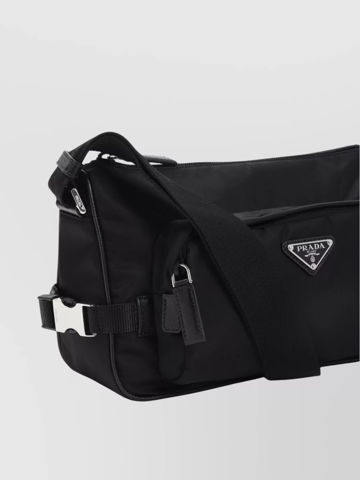 Prada Nylon And Leather Shoulder Bag
