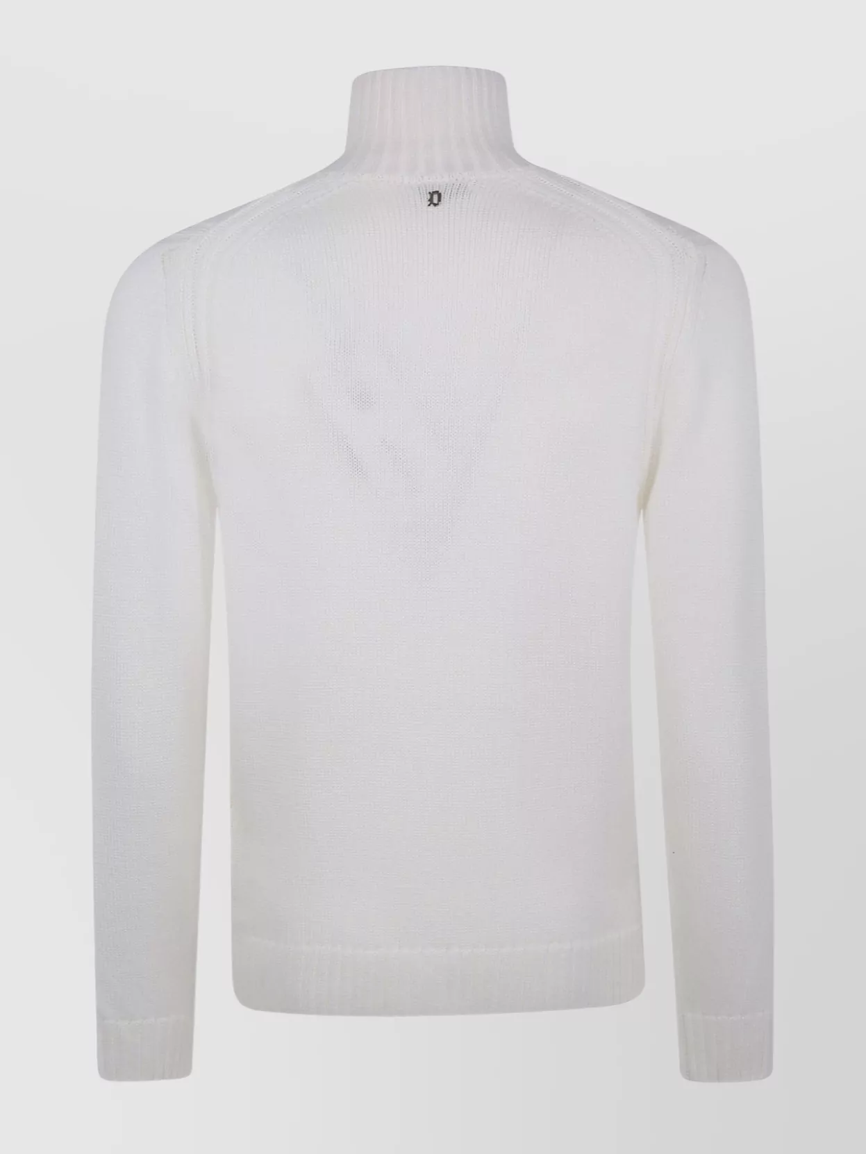 Dondup Ribbed Turtleneck Sweater Long Sleeves In Neutral