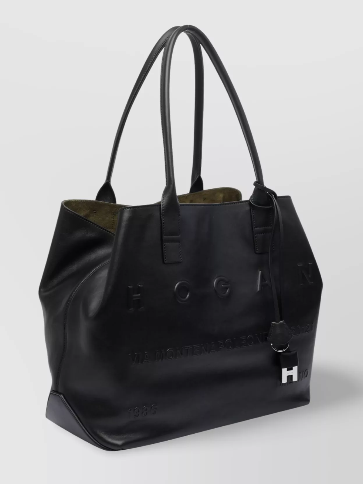 Hogan Dual Handle Metal Charm Shoulder Bag