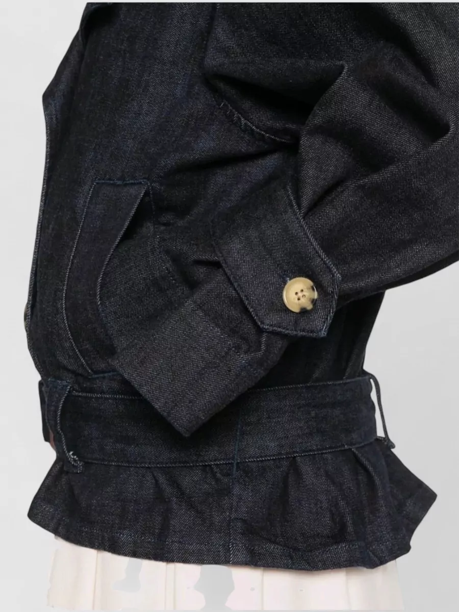 Self-Portrait Denim Oversized Belted Trench Jacket