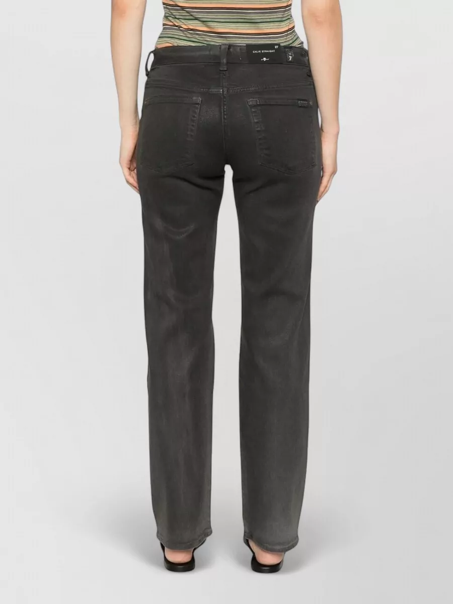 7 For All Mankind Coated Straight-Leg Mid-Rise Jeans