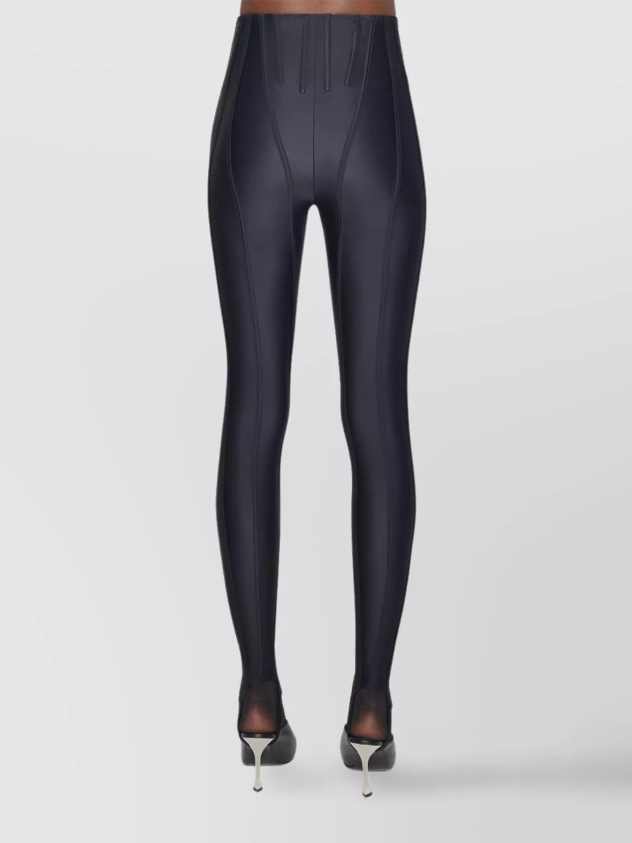 Mugler High Waist Stretch Ankle Trousers With Cut-Outs
