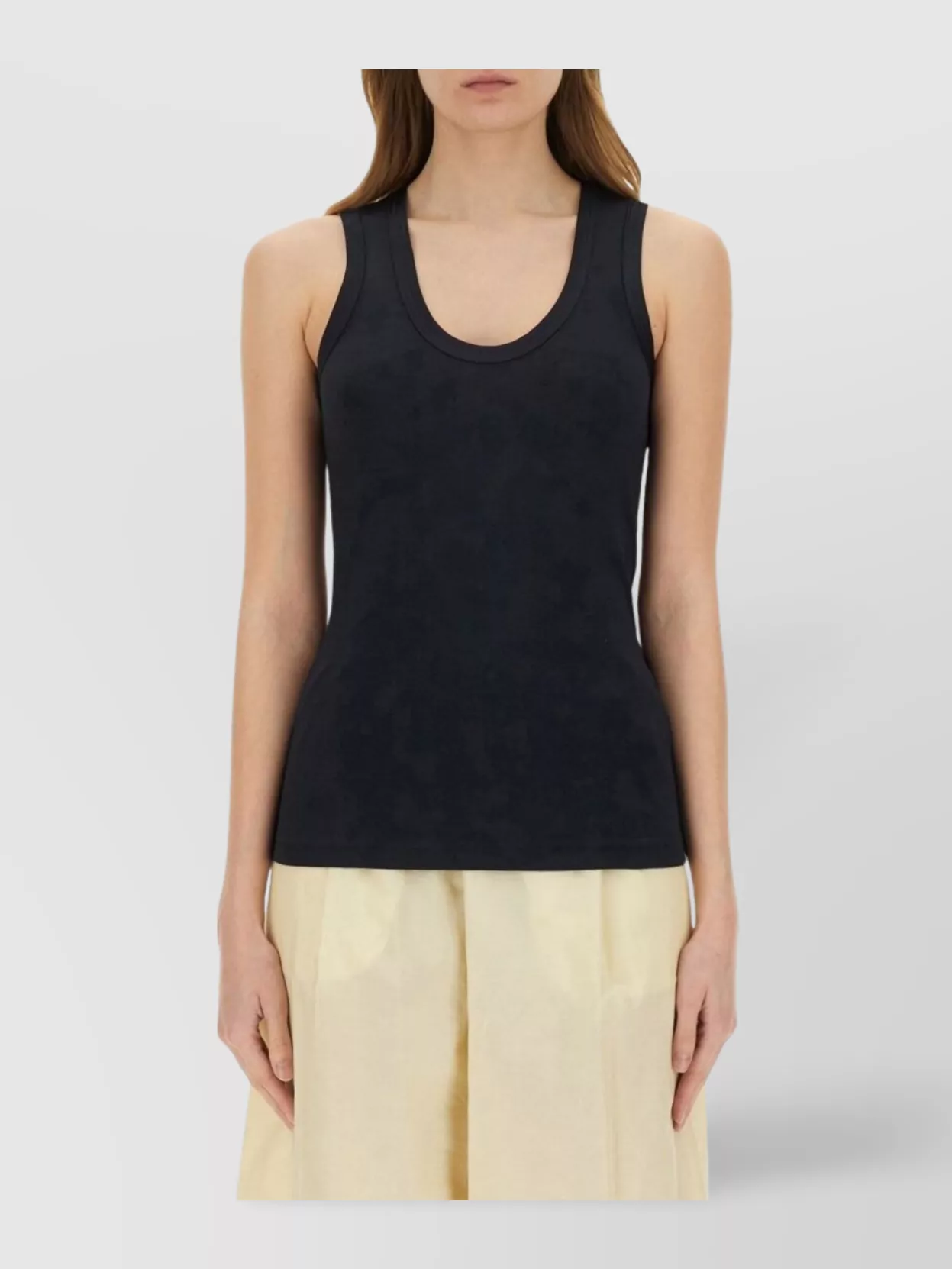 Fabiana Filippi Cotton Sleeveless Scoop Neck Slim Fit Tops